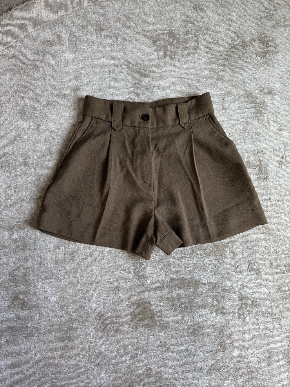H&M Olive Green High-Waist Tailored Women's Shorts